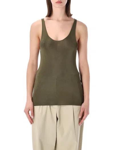 The Frankie Shop Rivo Knit Tank Top In Green