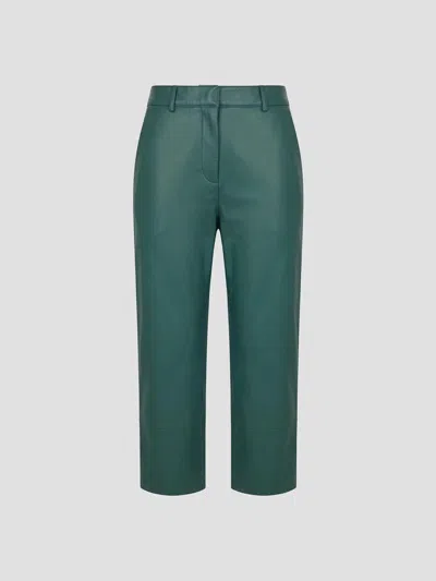 The Frankie Shop The Luxe Leather Mini Paint Pants In Emerald