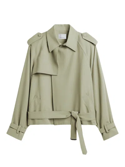 The Frankie Shop The Perfect Mini Coat For Spring/summer In Green