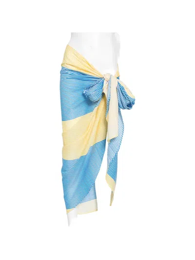 The Frankie Shop Striped Cotton Wrap Maxi Skirt In Animal Print