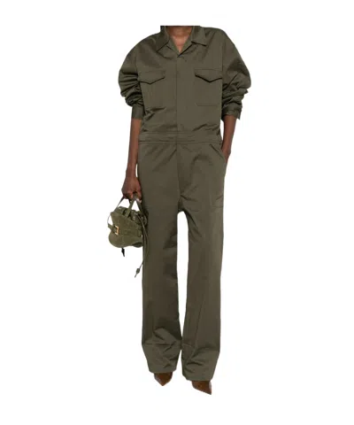 The Frankie Shop Three-quarter Sleeve Jumpsuit In Blue