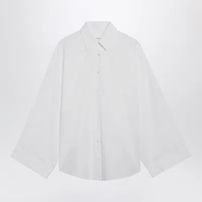 The Frankie Shop Tila Wide-sleeve Organic Cotton Shirt In White