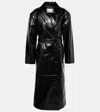 The Frankie Shop Black Tina Faux-leather Trench Coat In Black