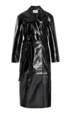 The Frankie Shop Tina Vegan Leather Trench Coat In Black