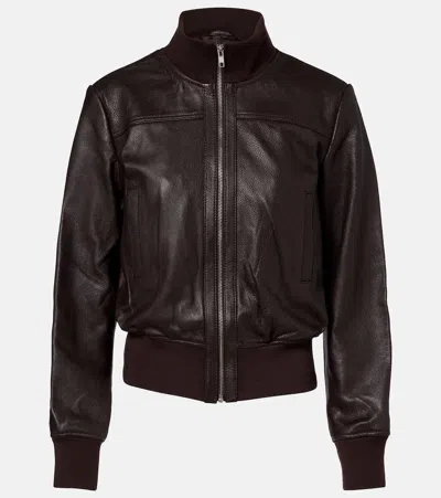 THE FRANKIE SHOP TOBIAS LEATHER BOMBER JACKET