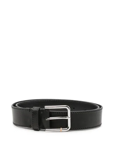 The Frankie Shop Toni Leather Belt In Black