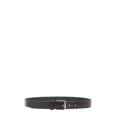 The Frankie Shop Toni Leather Belt In Brown