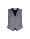 The Frankie Shop Wool Blend Vest With Adjustable Back Strap In Gray