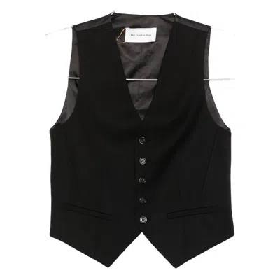 The Frankie Shop Single-breasted Vest In Black