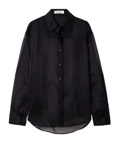 The Frankie Shop Peri Silk-blend Organza Shirt In Black