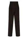 The Frankie Shop Straight-leg Trousers With Medium Rise And Pleated Front In Black
