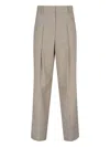 The Frankie Shop High-waisted Taupe Wide-leg Trousers With Tailored Finish In Multi