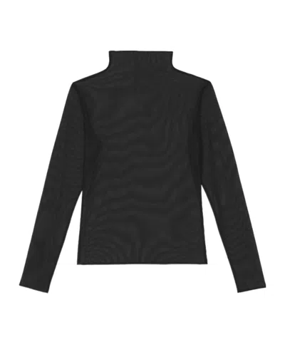 The Frankie Shop Tulia Sheer Long-sleeve T-shirt In Black