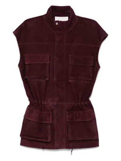 The Frankie Shop Turin Cargo Gilet In Red