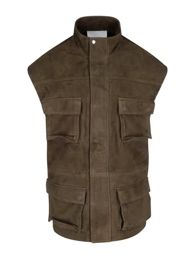 The Frankie Shop 'turin' Cargo Vest In Green