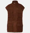 The Frankie Shop Turin Oversized Suede Jacket In Brown