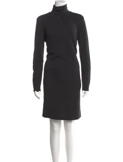 Pre-owned The Frankie Shop Turtleneck Long Dress In Gray