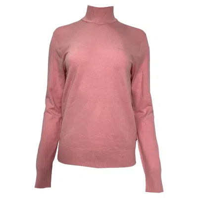 The Frankie Shop Turtleneck Sweater In Pink Cotton