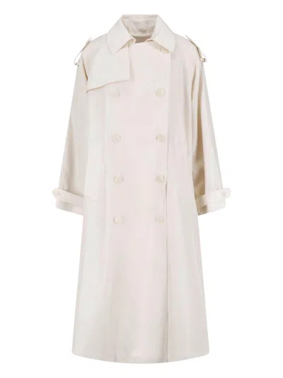 The Frankie Shop Twill Trench "veyron" In Neutral