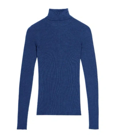 The Frankie Shop Uti Slim Turtleneck Sweater In Blue