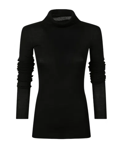 The Frankie Shop Utica Thin Turtleneck Sweater In Black