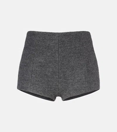 The Frankie Shop Vail Virgin Wool Shorts In Gray