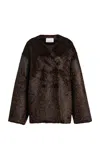 The Frankie Shop Valentina Faux Fur Jacket In Brown