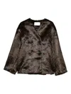 The Frankie Shop Valentina Leopard-pattern Jacket In Brown