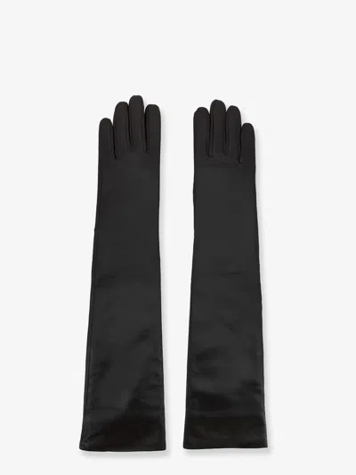 The Frankie Shop Veneto Leather Gloves In Nero