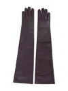 The Frankie Shop Veneto Leather Gloves In Purple