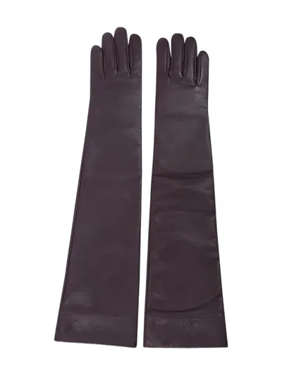 The Frankie Shop Veneto Leather Gloves In Purple