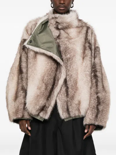 The Frankie Shop Vera Faux Fur Reversible Bomber Jacket In Multi