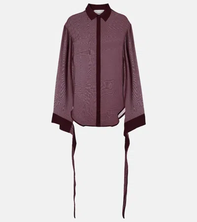 The Frankie Shop Verlin Chiffon Shirt In Brown