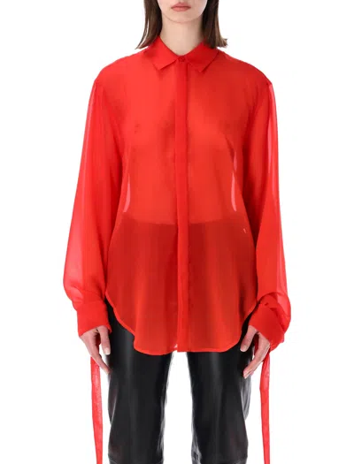 The Frankie Shop The Verlin Sheer Chiffon Shirt - Relaxed Fit In Multi