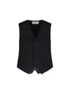 The Frankie Shop Gelso Grain De Poudre And Satin Vest In Black  