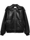The Frankie Shop Viper Leather Jacket In Black
