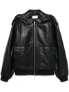 The Frankie Shop Viper Leather Jacket In Black