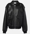 The Frankie Shop Viper Leather Jacket In Black