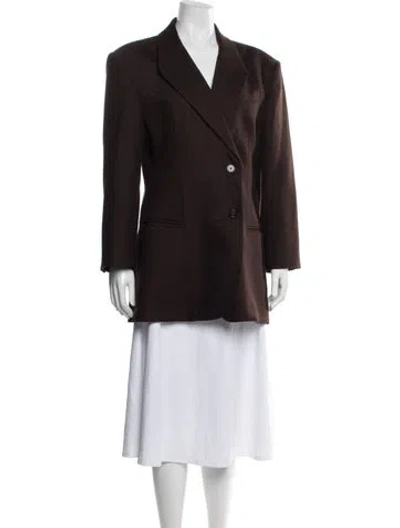 Pre-owned The Frankie Shop Virgin Wool Coat In Brown