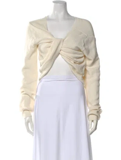 Pre-owned The Frankie Shop V-neck Sweater In Neutral