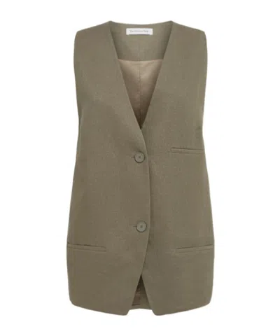 The Frankie Shop V-neck Vest In Green