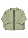 The Frankie Shop Quilted Teddy Jacket Featuring Contrasting Trims In Green