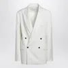 The Frankie Shop White Doublebreasted Woolblend Jacket In White