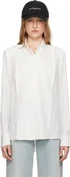 THE FRANKIE SHOP WHITE SOPHIE SILKY PADDED BLOUSE