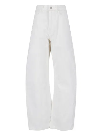 The Frankie Shop Nelton Mid-rise Barrel-leg Jeans In White