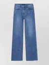 The Frankie Shop Wide-leg Denim Trousers Raw Hem In Animal Print