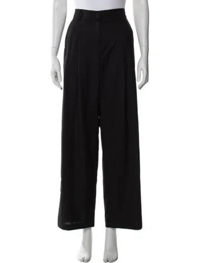 Pre-owned The Frankie Shop Wide Leg Pants In Black