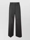 The Frankie Shop Wide Leg Plaid Trousers With Pleated Front In Gray