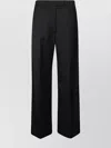 The Frankie Shop Wide Leg Pleated Trousers With Belt Loops In Blue