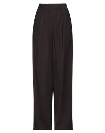 The Frankie Shop Woman Pants Dark Brown Size S Polyester, Virgin Wool, Elastane In Brown